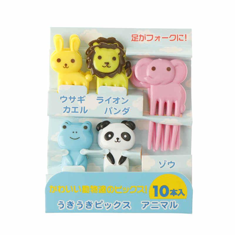 10Pcs/Set Kids Animal Cartoon Fruit Fork Sign Fruit Toothpick Bento Lunch Decor