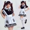 Maid Outfit Ladies Womens Cosplay Costume Japanese Anime Character Black White Monochrome Waitress Café Staff Style Serving Attire Event Stage School