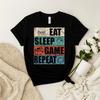 Eat Sleep Game Repeat T Shirt Gamer Life Vintage Washed Comfortable Streetwear Fashion Top For Everyday Wear Breathable Unisex