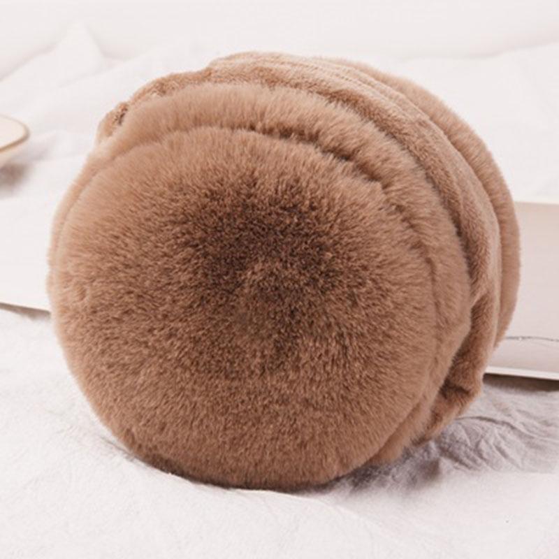 

Extra Large Plush Foldable Unisex Warm Earmuffs - Cute Solid Color for Winter Cold & Frost Protection Diameter 12CM
