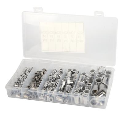 190Pcs Aluminum Rivet Nuts Easily Fix Not Deformed AntiRust Flat Head Design Rivet Nut Set for Car