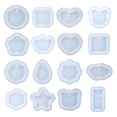 Stampi in Silicone a Forma di Stella Esagono Cuore Rotondo Stampo per Colata in Resina Epossidica Stampo per Ciondolo Portachiavi Artigianale Fai da Te Strumento per Gioielli Fatti a Mano