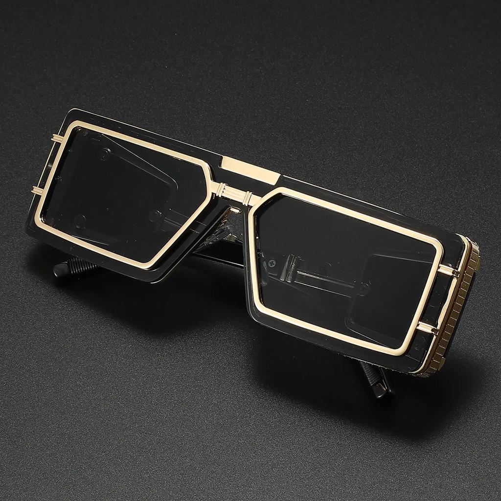 New Metal Men Sunglasses Square Fashion Glasses Steampunk Men Luxury Brand Design Sun Glasses Women Outdoor Punk Eyewear Uv400