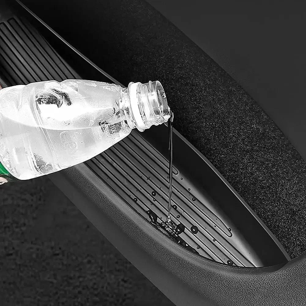 For Tesla Model 3 Highland 2026 Car Door Side Storage Box Front Rear Side TPE Door Storage Organizer Tray Interior Accessories