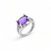 Natural Amethyst Ring: 925 Sterling Silver Birthstone Ring