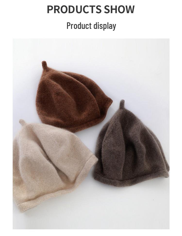 Women's 100% Pure Cashmere Knit Beret - Simple, Warm, Autumn/Winter 2023 Collection