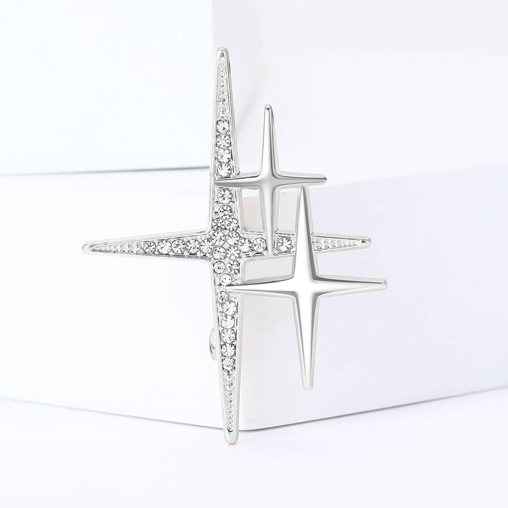 Ramadan Rhinestone Star Brooches for Women Unisex Glossy Moon Pins Office Party Friend New Year Gifts Jewelry Accessories