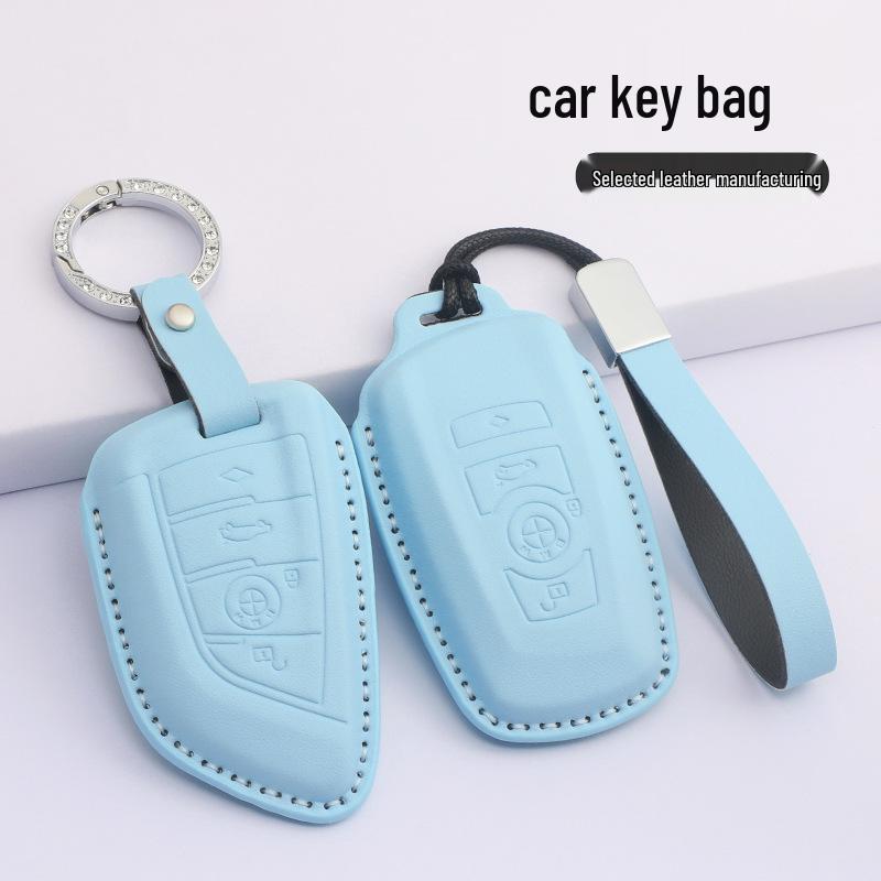 Housse en Cuir pour Clé à Lame BMW Série 5, Série 3, X3, X1, X5, X6 avec Boucle