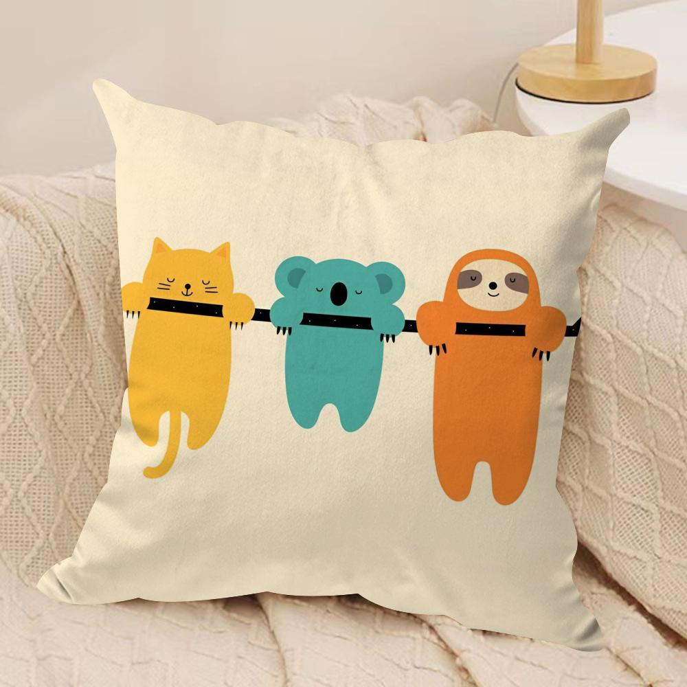 Simple Nordic Modern Anime Cushion Cover Soft Plush DoubleSided Pillow Cover Cozy Sofa Cushion Case Living Room Home Gift