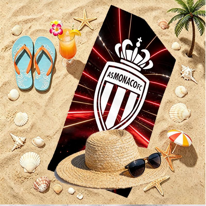 AS Monaco Print Beach Towel, Versatile Lightweight Absorbent Beach Towel for Pool Surf Yoga Bathroom, Perfect Birthday Holiday Gift