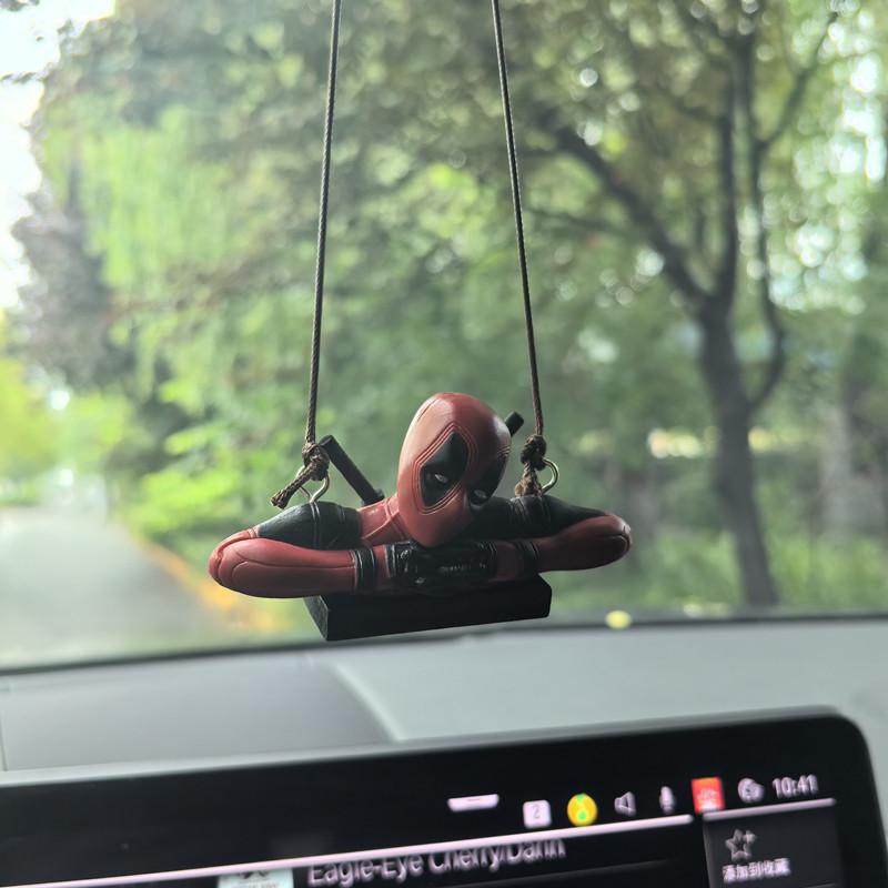 Swing Duck Series Cartoon Deadpool Car Rearview Mirror Pendant Reading Little Cheap Handsome Office Car Ornament