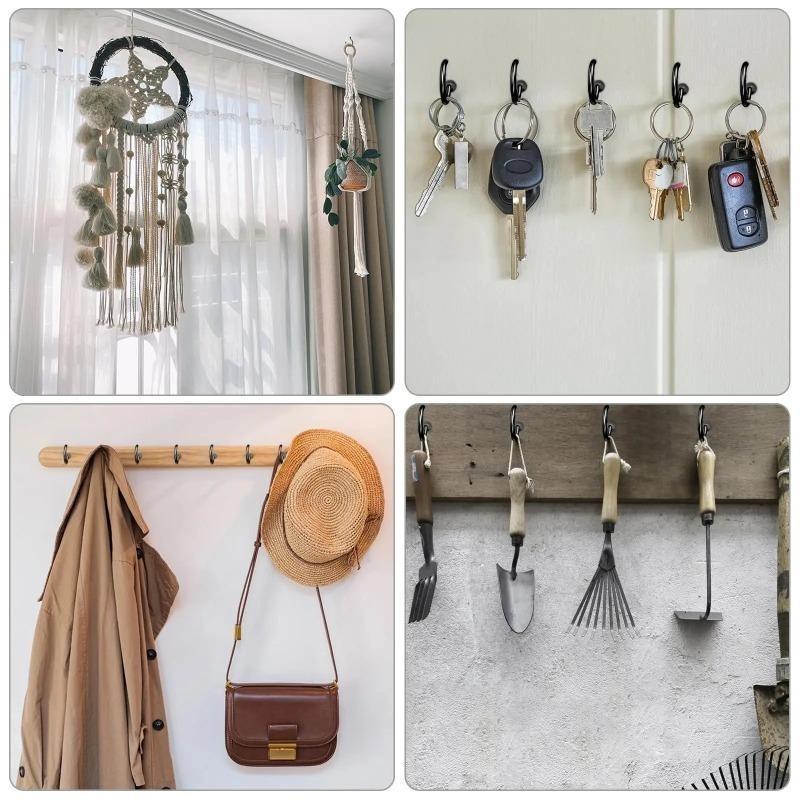 100pcs Screw Hooks Cup Hook Shouldered Screw Hanging Heavy Duty Cup Extend A Holders Wood Securing Light Home Storage Racks