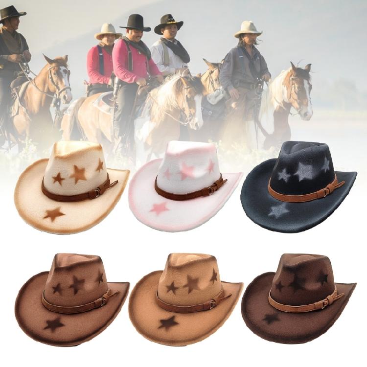 Sternverzierter Homburg Maillard Styling Hut Geschenke für Freund Hut Breiter Rand Unisex Tragbar für Treffen Foto Requisiten