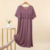 Women's Modal Round Neck Patchwork Sleep Dress Summer Loose Plus Size Casual Chic Loungewear Outdoor SleepWear Dress