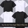 Buy 1 Get 1 Free: Classic White Short Sleeve Round Neck T-Shirt - Perfect for Drawing