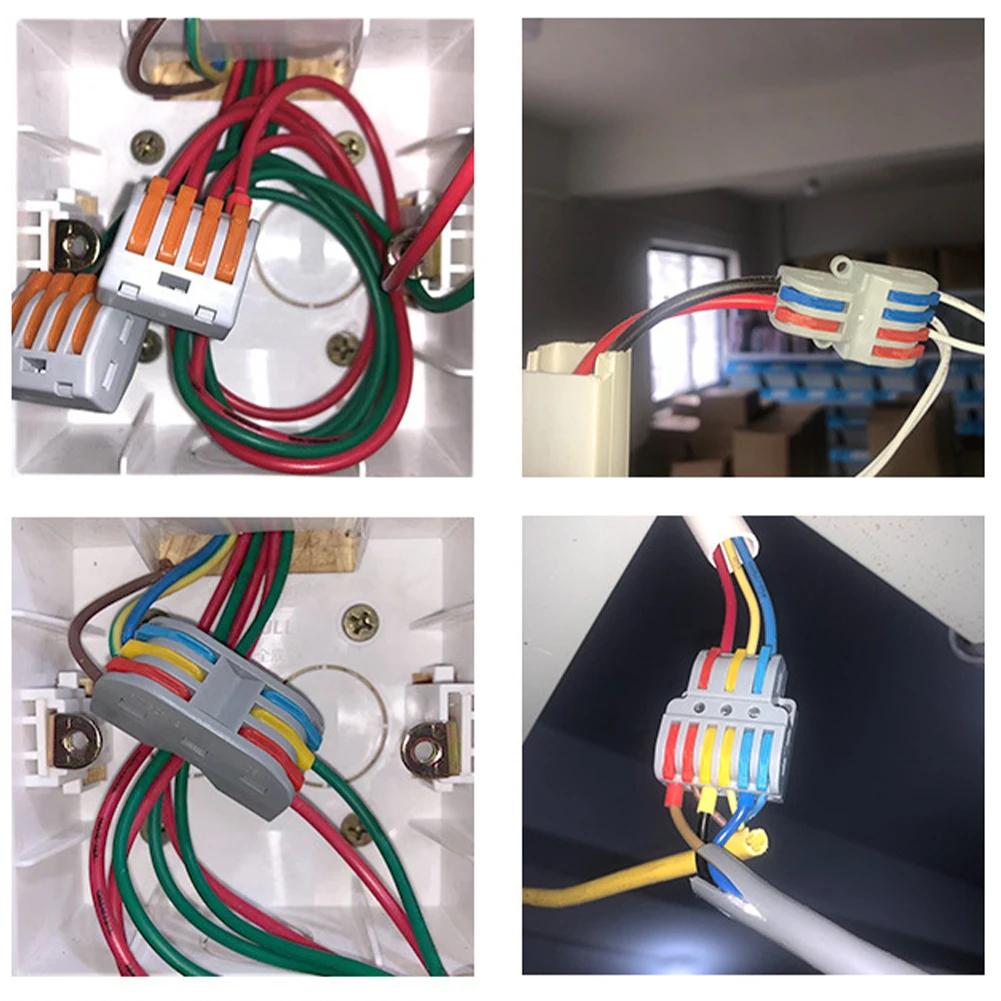Mini Quick Wire Conductor Connector Universal Compact 2/3 Pin Splicing Push-inTerminal Block 1 in multiple out with fixing Hole