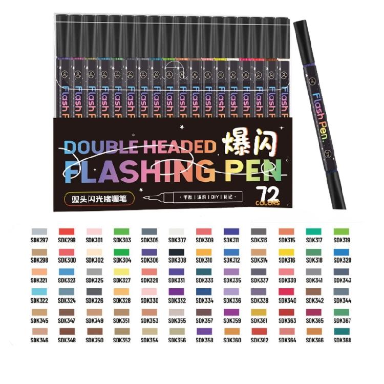 Night Visible Double Ended Art Marker Consistent Ink Flow Acrylic Marker Pen Safe for Creative Activities