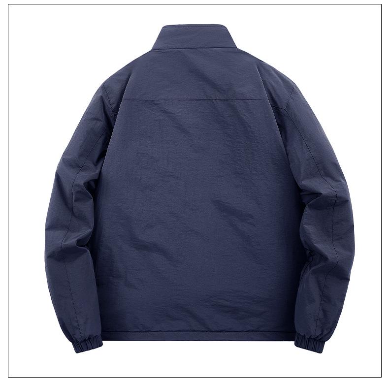 Herbst/Winter 2025 Herren Wasserdichte Jacke mit Stehkragen - Lässig, Einfarbig, Für mittlere und ältere Jahre.