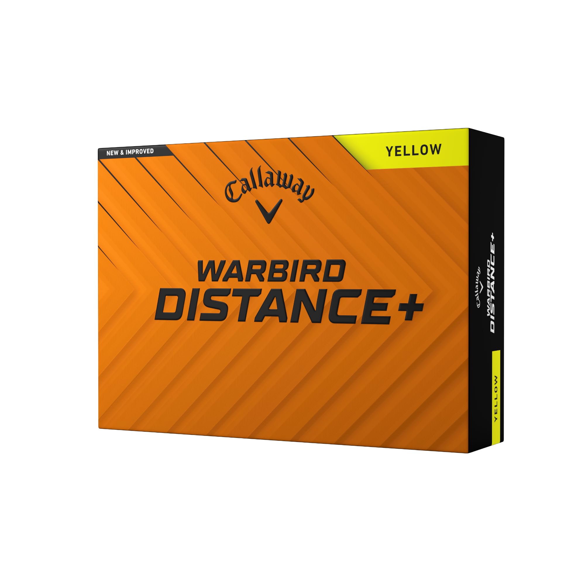 Callaway WARBIRD DISTANCE YLW 25 Golf Balls, 1 dozen (12 balls), 2-piece construction, Yellow.