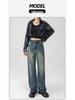 Women's High-Waist Retro Blue Wide-Leg Jeans - 2025 Summer Slim Straight Fit