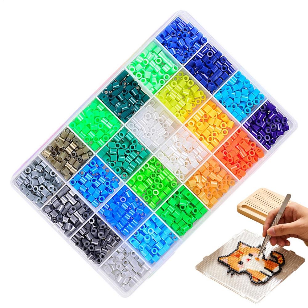 Fuse Beads 24-Color DIY Crafting Supplies Bead Melting Craft Kits for Kids Teens Adults Hobbyists Home Studio Workshop Classroom
