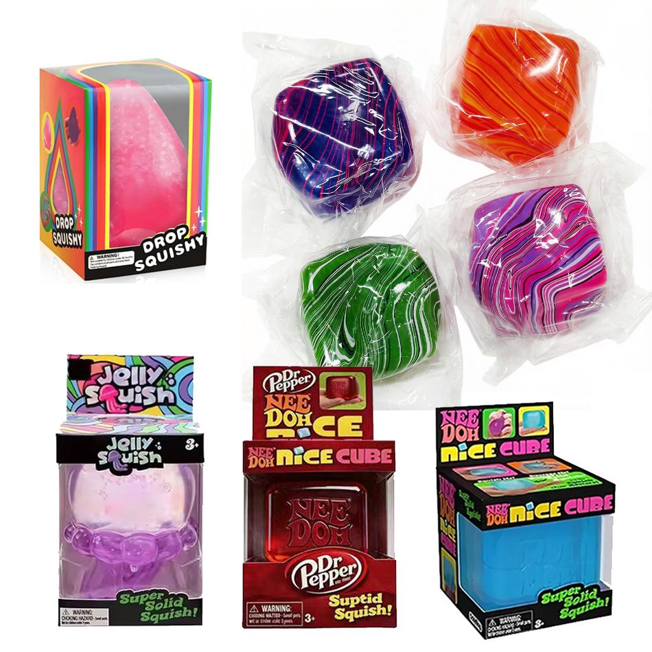 Hot Nice Pinch Jellyfish Flow Pattern And Big Water Drops Stress Relief Maltose Pinch Stress Relief Toy Children'S Gifts