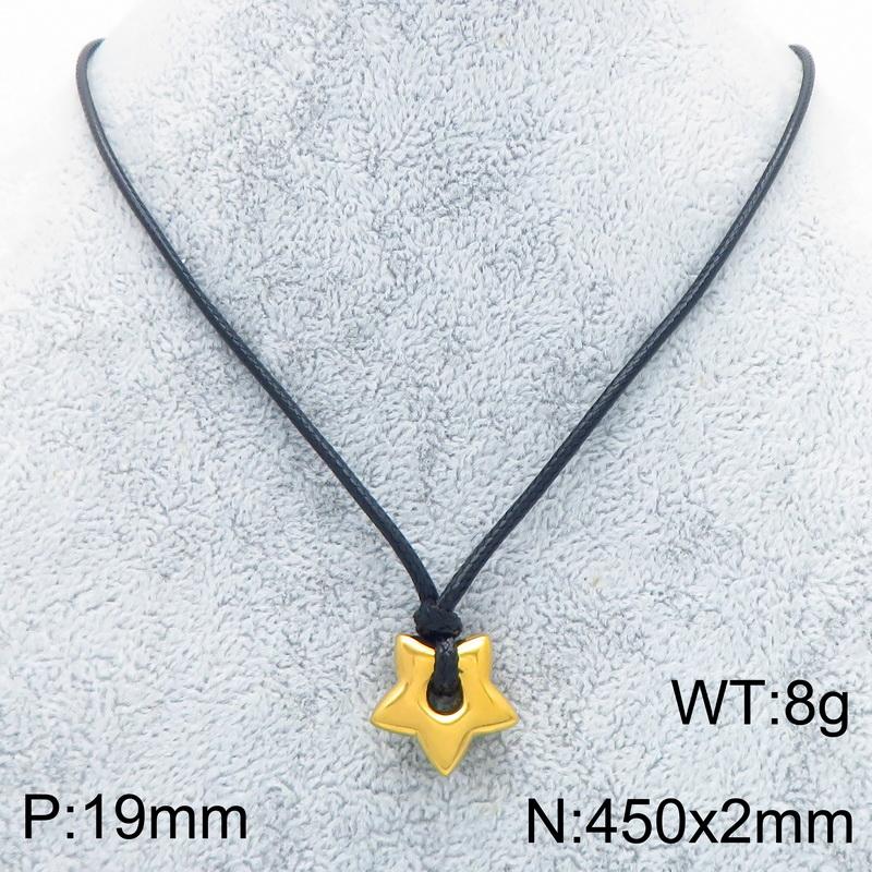 Minimalist Stainless Steel Pendant Necklace for Men Women Star/Heart/Hexagon Charm on Black Nylon Cord Choker Trendy Jewelry