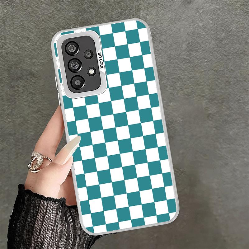 Retro Classic Chess Board Grid Shockproof Phone Case for Samsung A17 A16 A15 A14 A37 A57 A36 A56 A26 A35 A55 A25 A34 A54 A24 A13