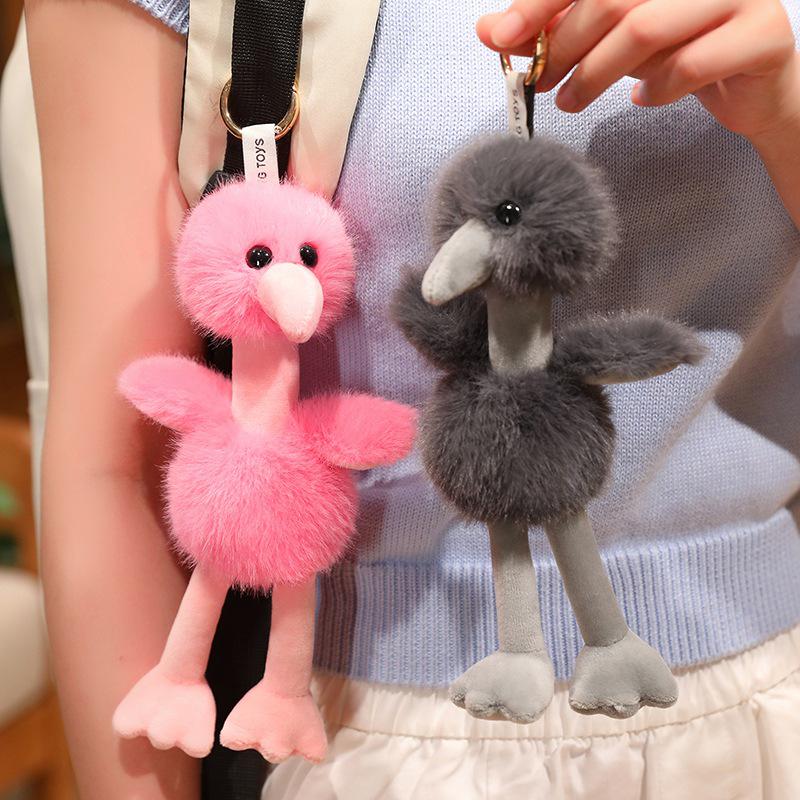 Colorful Ostrich Plush Toy Pendant - Backpack Charm & Desk Companion for Kids