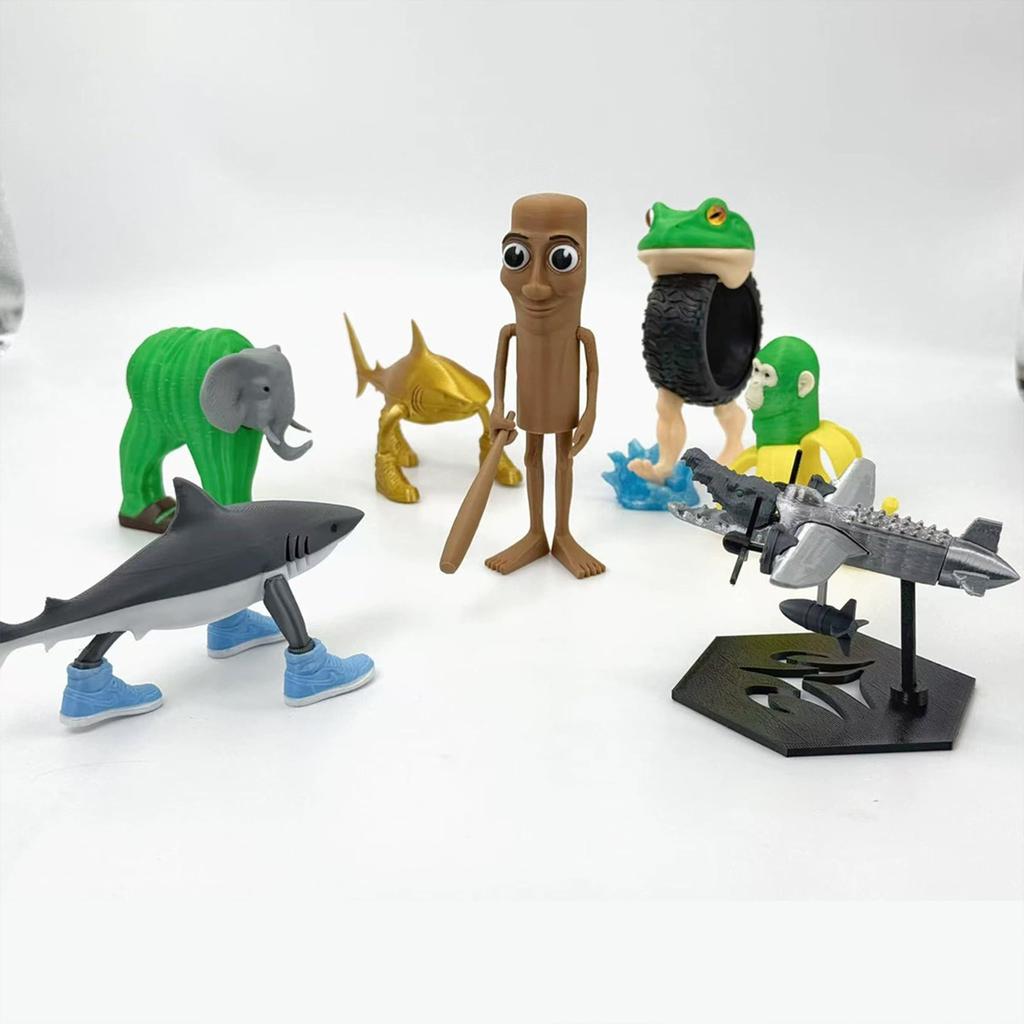 TungTungTungSahur Mini Figure, TungTungTungSahur Figure, Collectible, 3D Print, Internet Meme, Italian Brainrot Character, Brainrot Toy, 13cm (Set of