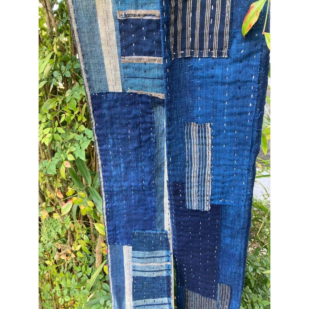 Used C29 Boro Stole Old Cloth Remake Indigo Dye Indigo Dye Patchwork Sewing Sashiko Boro Vintage