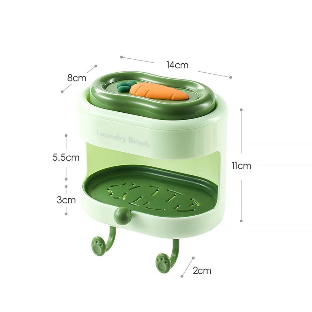 Wall Mount Soap Holder Back Scrubber Kit Carrot Drain Water Soap Shelf Bathroom