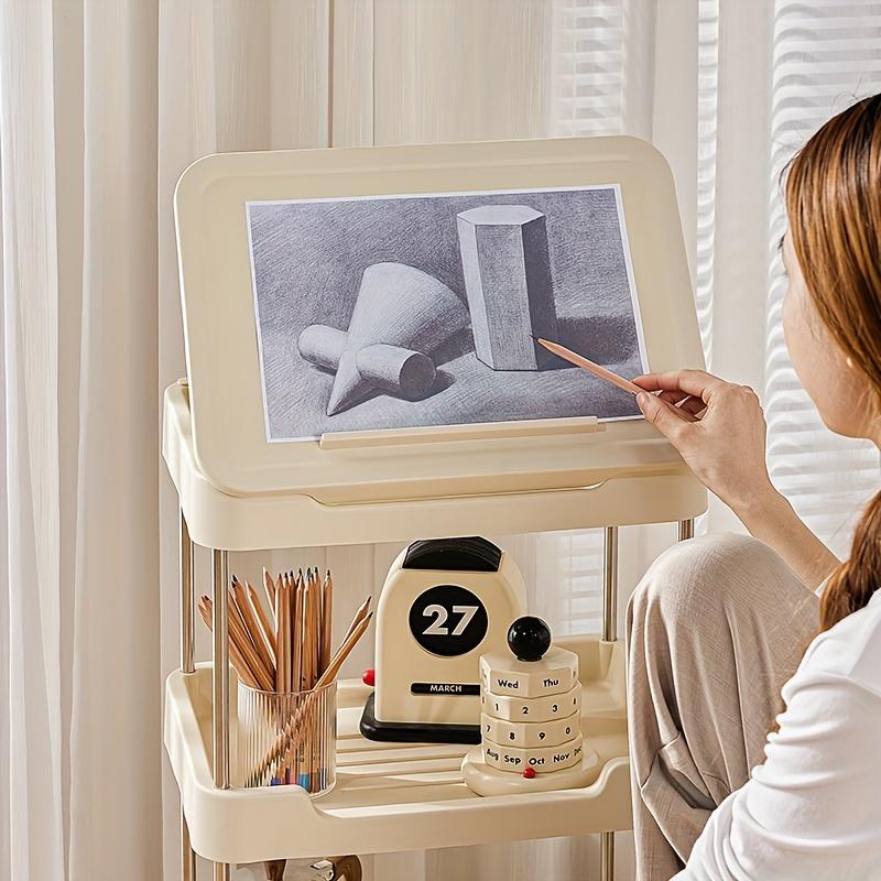 1 Stück 3/4-stöckiger Regalwagen mit Deckel zur Aufbewahrung, Wagen-Organizer für Schlafzimmer, Badezimmer, Kinderzimmer, Waschküche