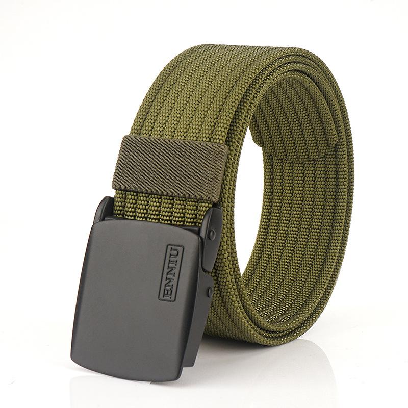 Neuer Pendlergürtel für Herren mit automatischer Schnalle aus Nylon, vielseitiger, dicker Doppelschichtgürtel für die Freizeit im Freien