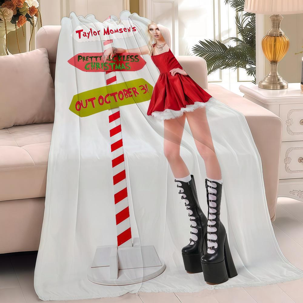 The P-pretty R-reckless Taylor Momsen Pretty Reckless Christmas Blanket Warm And Soft Suitable For Bedroom Living Room Sofa Bed