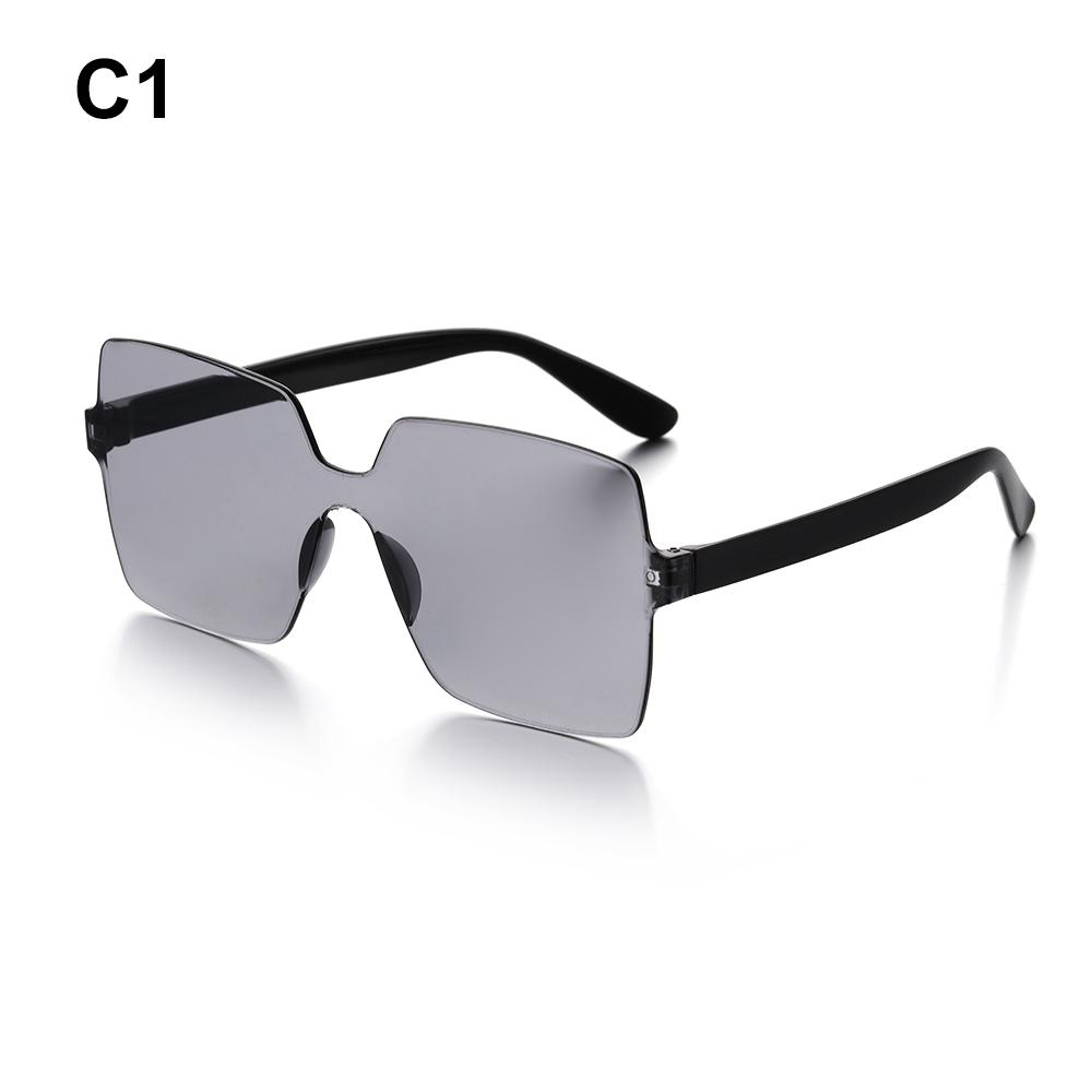 1pc UV400 Protection Square Rimless Sunglasses Women Tinted Frameless Eyewear Summer Vintage Transparent Gradient Sun Glasses