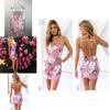 Elegant Women Sleeveless Floral Print Backless Dress For Summer Evening Parties