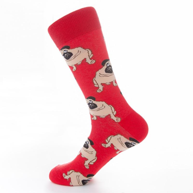 Heiße Verkäufe Frauen Socken Unisex Kleid Baumwolle Welpe lustige Cartoon Socken lässig Baumwolle Mops weibliche bequeme Skateboard Socken Sox