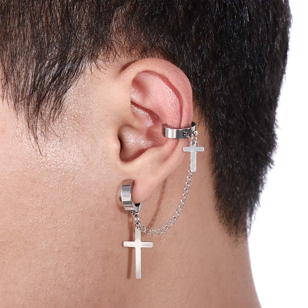 Tassel Titanium Steel No Pierced Women Ear Clip Men Ear Cuff Dangle Earrings Korean Stud Earrings