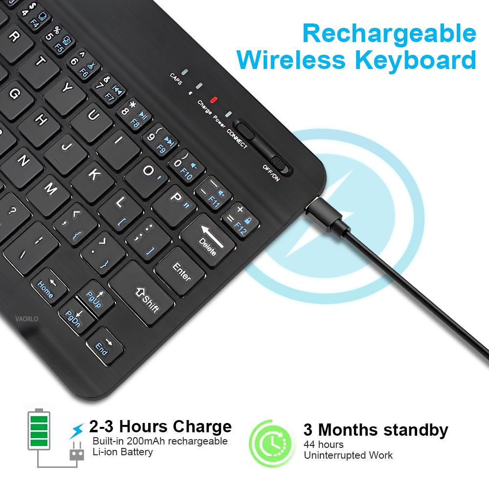 Acheter VAORLO Mini clavier sans fil clavier Bluetooth pour ipad téléphone  tablette touches en caoutchouc clavier Rechargeable pour Android ios  Windows