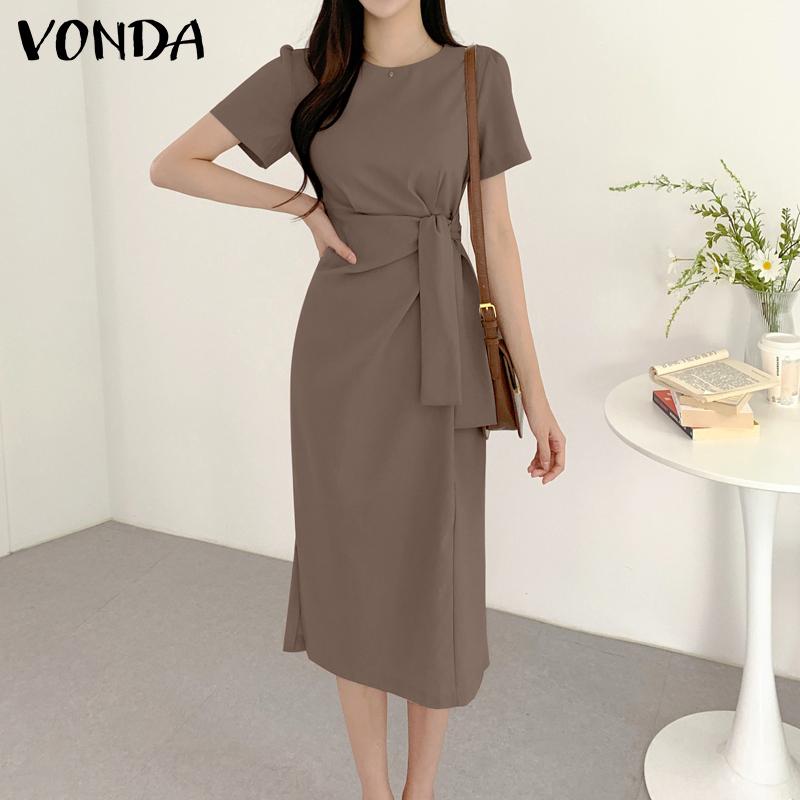 

VONDA летнее женское элегантное длинное платье с короткими рукавами