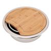 360x120mm/14.17x4.72in RV 304 Stainless Steel Sink Round Hand Wash Basin Sink with Bamboo Chopping Block for Boat Boat Sink