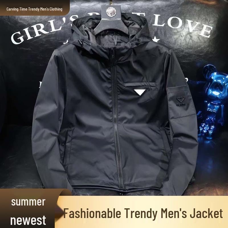 European Style Men's Hooded Jacket - Summer 2025 Trendy Casual Outerwear