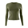 Women's Fashion Solid Colour Round Neck Long Sleeve T-Shirt Top
