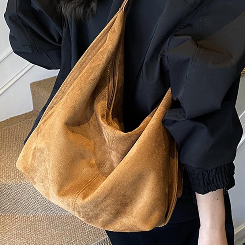 High-value women's autumn new solid-color shoulder bag casual shoulder large-capacity commuter tote bag women