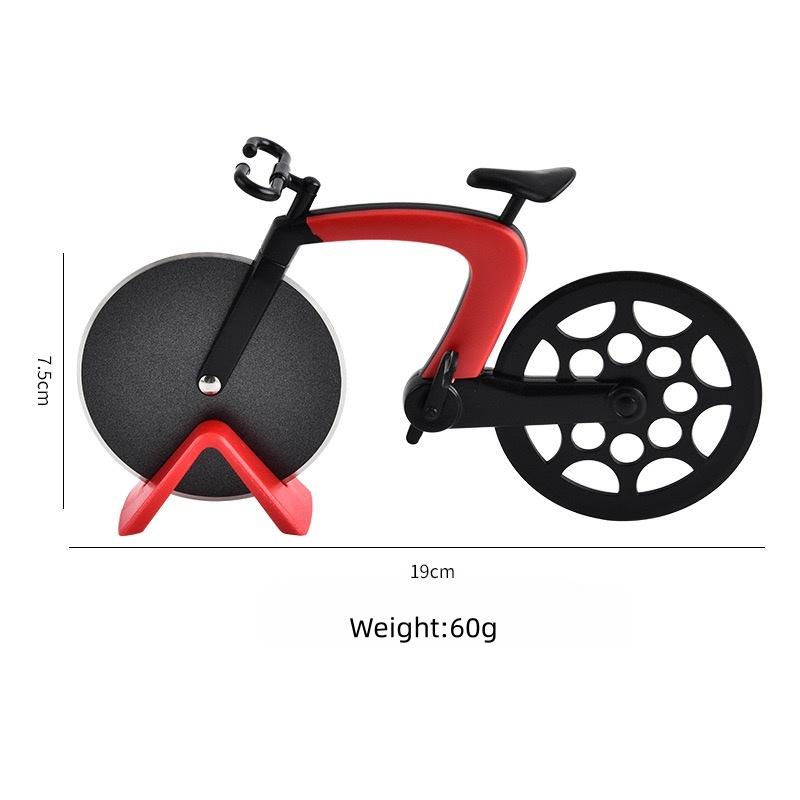 Bicycle-shaped Pizza Cutter ABS Handle 430 Stainless Steel Cutting Wheel with Non-stick Spray Coating Kitchen Pizza Tools
