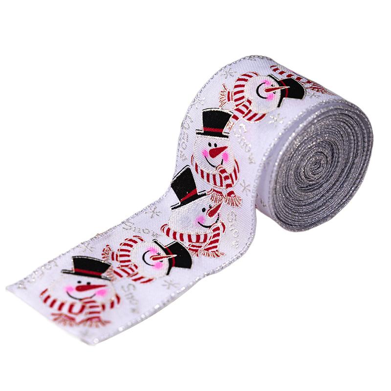 Christmas Ribbon Wired 2.5 Inch,Christmas Wired Ribbon,Santa/Snowman/Snowflake Ribbon For Wreaths Bows Holiday Xmas Decor