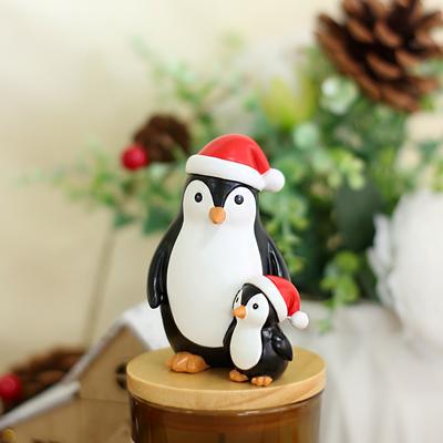 1 pièce de pingouin parent-enfant de Noël, cadeau créatif de Noël/Thanksgiving, décoration de maison/décoration d'ornement pour bonsaï de jardin