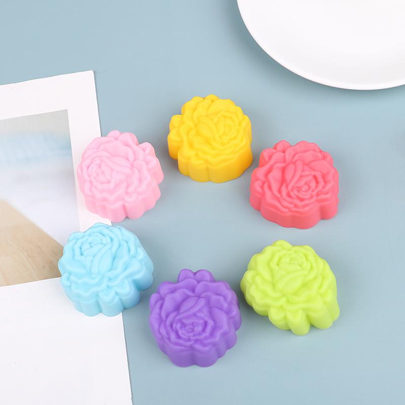 12Pcs 5Cm Rose Shaped Jelly Pudding Mold Muffin Cake Cup Silicone Muffin Cake Molds Baking Accessories