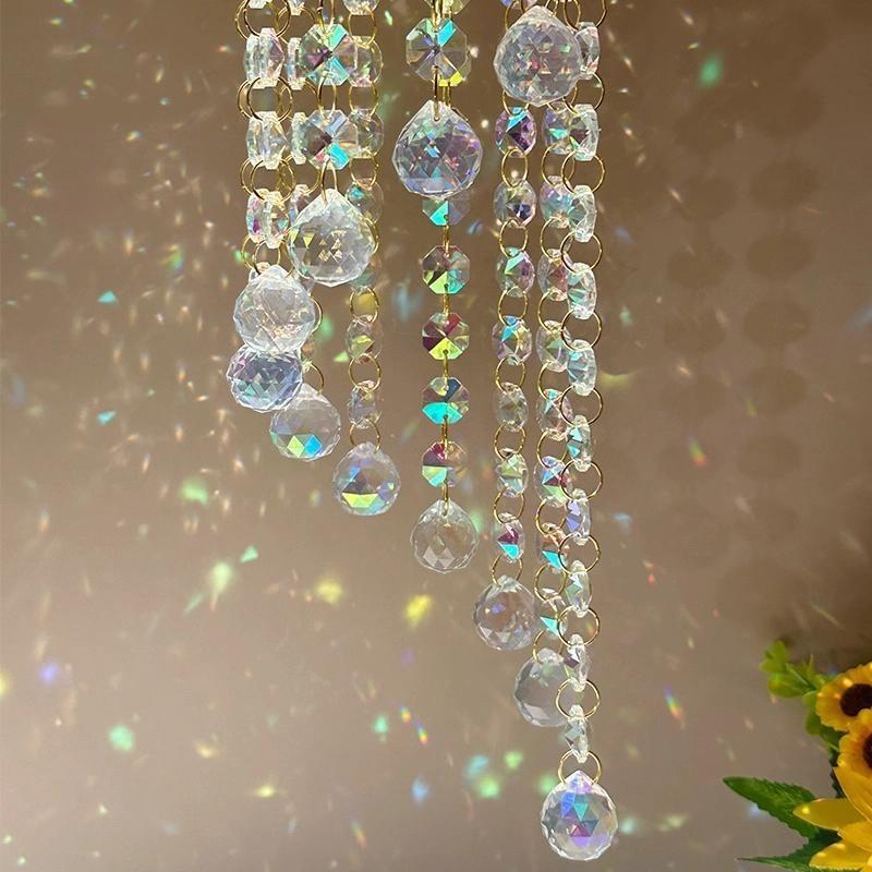 Modern Wind Chimes Aesthetic Crystal Wind Chime Minimalist Interior Sun Catchers Luxury Decorative Pendant Home Decorations
